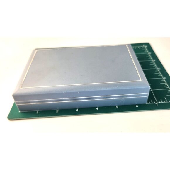 Vintage DuBarry Fifth Avenue NYC Jewelry Presentation Box Blue Plastic White Tri - Picture 5 of 8